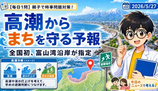 【時事トレ】高潮予報海岸とは？全国初の富山湾沿岸指定を親子で考える｜小学生の中学受験