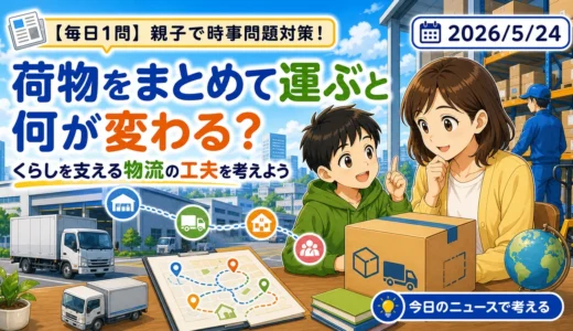 【時事トレ】荷物をまとめて運ぶと何が変わる？物流の効率化を小学生にもわかりやすく解説