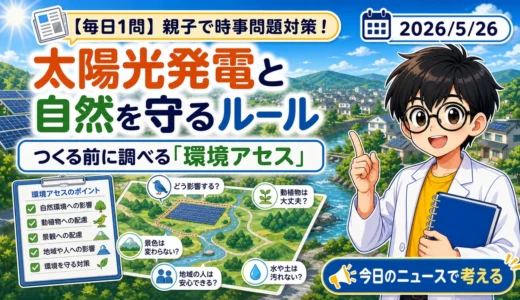 【時事トレ】太陽光発電と環境アセス｜つくる前に自然や地域への影響を調べる理由｜小学生の中学受験