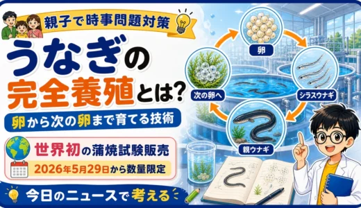 【時事トレ】うなぎの完全養殖とは？親子で考える「食べ物を未来に残す技術」