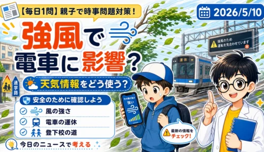 【時事トレ】強風で電車に影響｜天気情報をどう使う？親子で考える適性検査ニュース