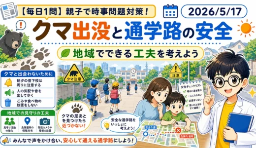 【時事トレ】クマ出没と通学路の安全を親子で考える｜都立・公立中高一貫校の時事問題対策