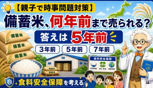 【時事トレ】政府備蓄米、何年前まで売られる？5年前のお米から考える食料安全保障