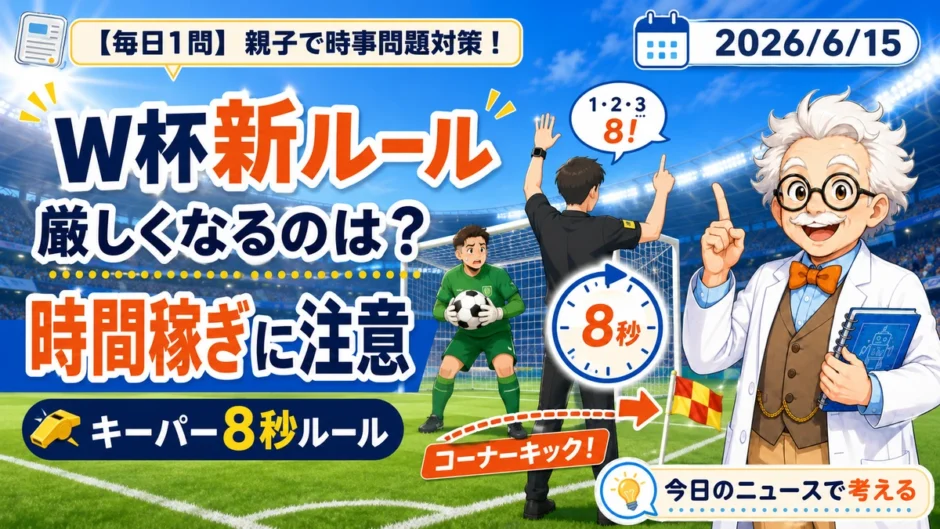 サッカーW杯新ルールの時間稼ぎ対策とキーパー8秒ルールを親子で学ぶ時事問題
