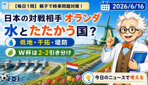日本の対戦相手オランダは「水とたたかう国」低地・干拓・堤防を親子で解説