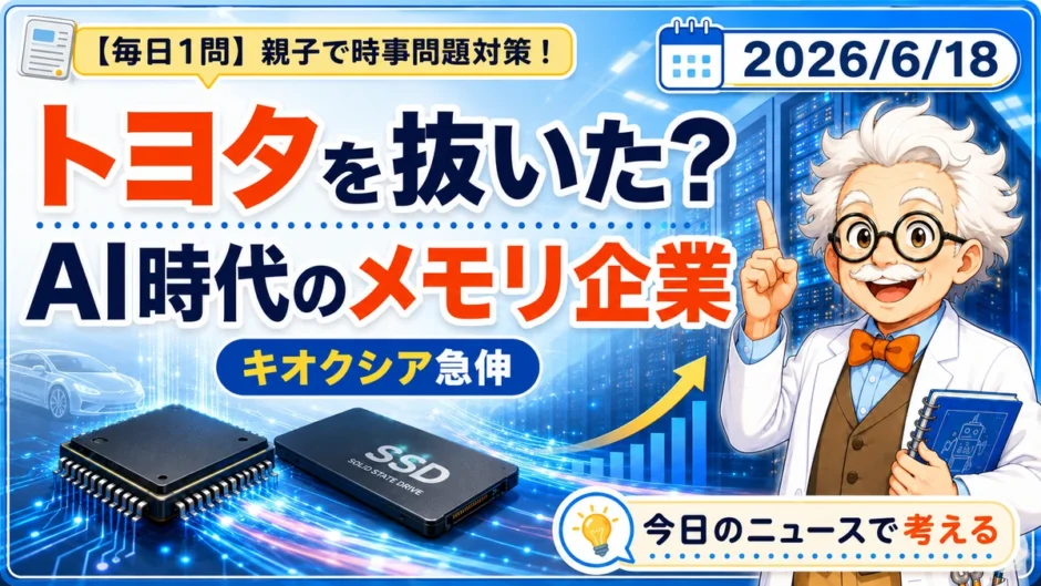 キオクシアとAI時代の半導体メモリを親子で学ぶ時事問題