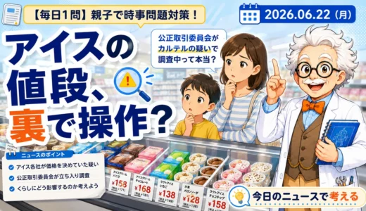 アイスの値段、裏で操作？カルテル疑惑を親子で学ぶ公正取引委員会ニュース