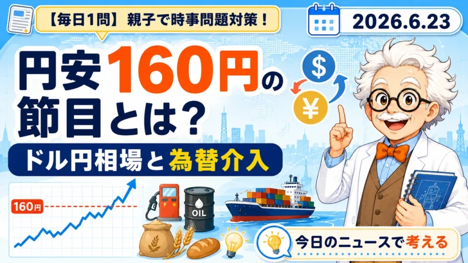 円安160円の節目と為替介入を親子で学ぶ時事問題