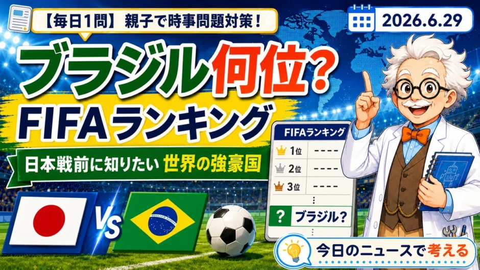 ブラジルのFIFAランキングを親子で考えるサッカー時事クイズ