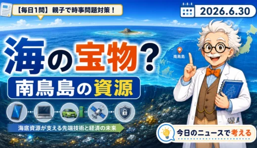 南鳥島の資源は何？海底レアアースと経済安全保障を親子で学ぶ時事クイズ