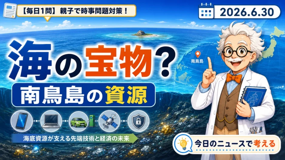 南鳥島周辺の海底資源を親子で考えるレアアース時事クイズ
