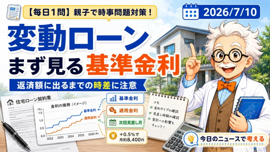 変動ローンでまず確認したい基準金利と返済額の時差を学ぶ時事問題