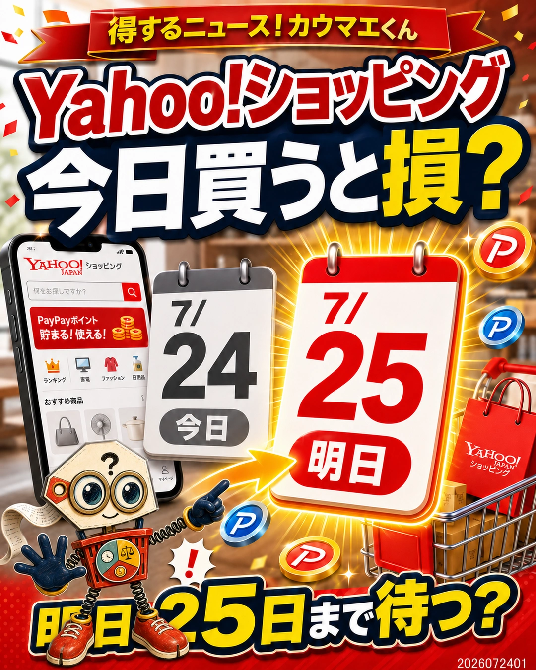 Yahoo!ショッピングは今日買うと損？7月25日の5のつく日を解説