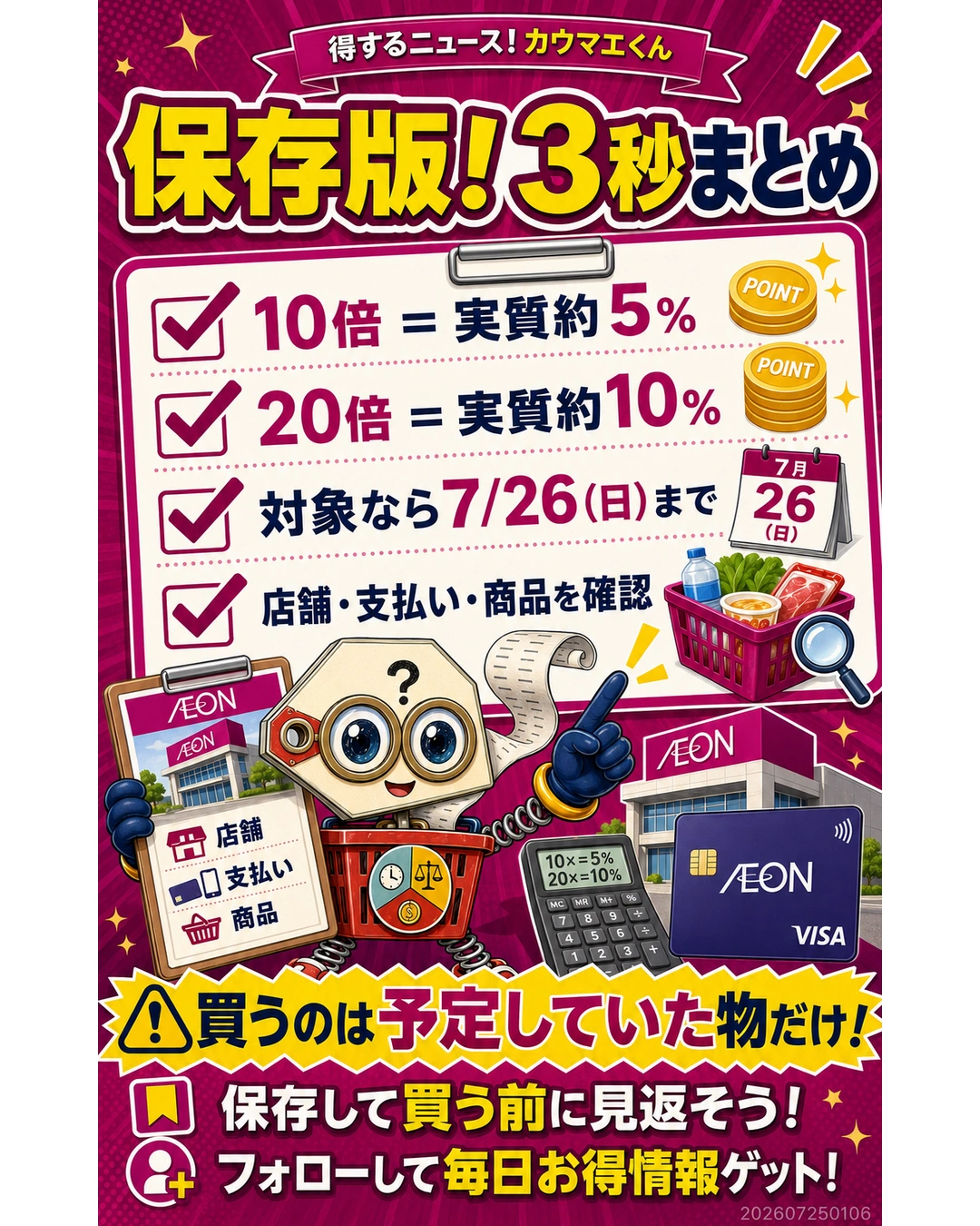 イオンのポイント10倍は実質約5％