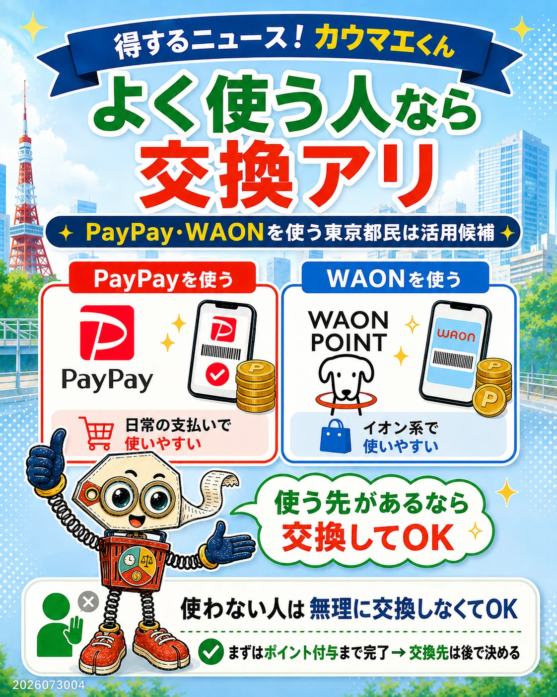 PayPayとWAON POINTのどちらへ交換するかの判断方法