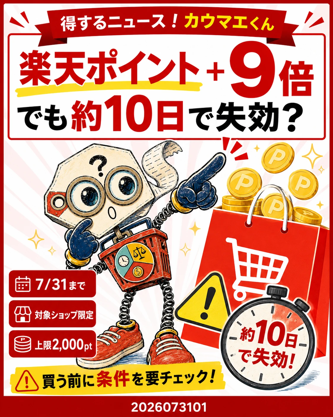 楽天ポイント+9倍でも特典ポイントが約10日で失効する注意